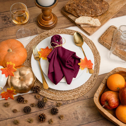 Solid Cloth Napkins Set of 6 Burgundy 100% Cotton Dinner Napkins 18X18 Inches - Soft, Reusable, Absorbent & Washable Linen, Ideal for Wedding Events Farmhouse Parties Hotel & Everyday Use5