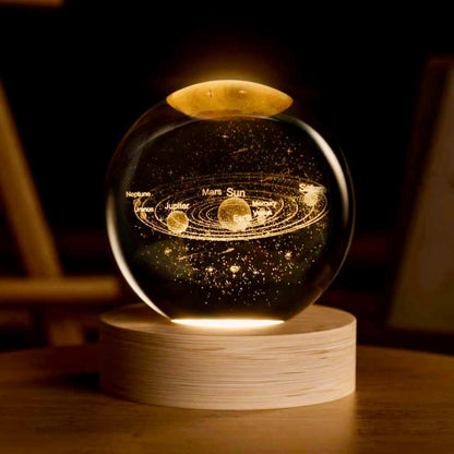 3D Solar System Crystal Ball, 2.4In Universe Gifts Decorative Quartz Glass Ball, Space Laser Engraved Model Astronomy Decor, Physics Display Sculpture Home Decor Crafts for Friends Mom Women Boys2