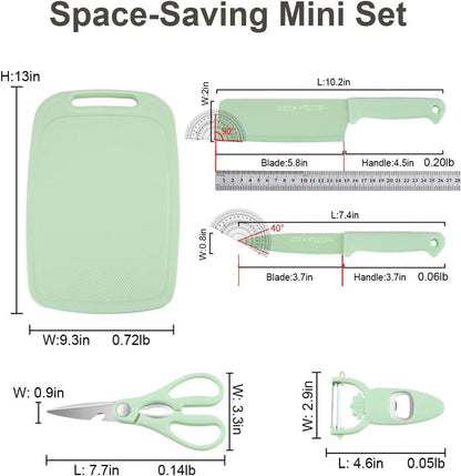 5 in 1 Mini Knife and Cutting Board Set, Small Cutting Board Camping Cutting Board Cutting Board Scissors, Smart Cutting Board and Knife Set, Dorm Kitchen Essentials Travel Knife Set (Wheaten)6
