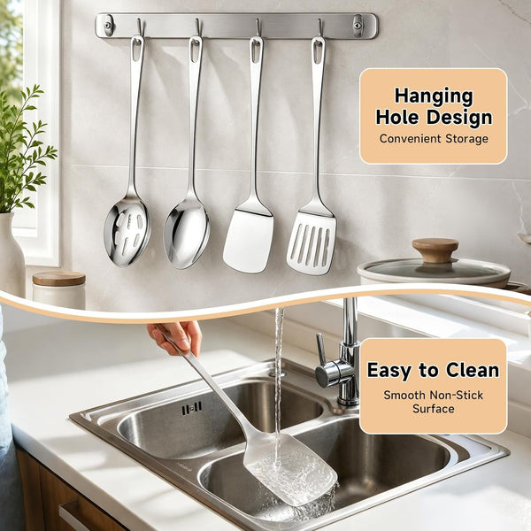 Cooking Utensils Set, 4PCS Stainless Steel Spatula, Dishwasher Safe4