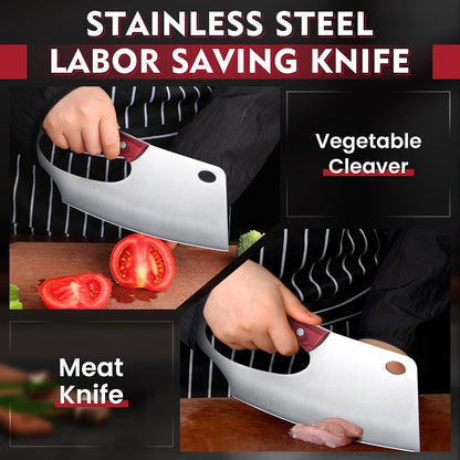 Effort Saving Meat Cleaver - Red Wood Easy Handle Chef Knife2
