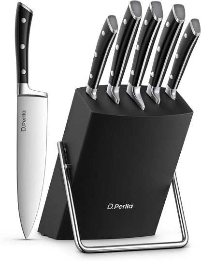 Knife Set,  6 Pieces Small Kitchen Knife Set with Block, German Stainless Steel Knives Set, Sharp Chef Knife Block Set, Black1