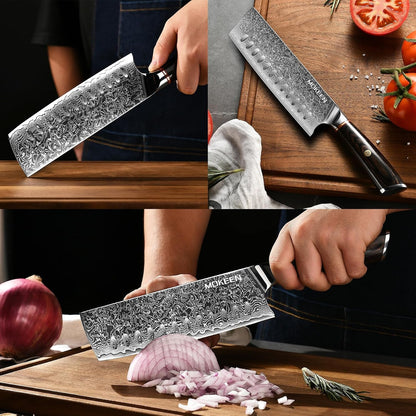 Kitchen Knife Set 3PCS, 67 Layers VG10 Damascus Chef Knife Set Japanese Cooking Knives with Pakkawood Wood Handle, Gift Box4