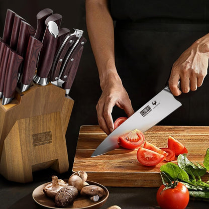 Professional High Carbon Stainless Steel 18 Pieces Knife Set & Bread Knife5