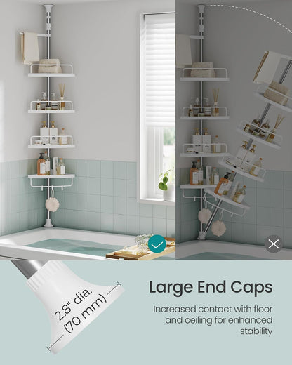 4-Tier Corner Shower Caddy Tension Pole for Bathroom4