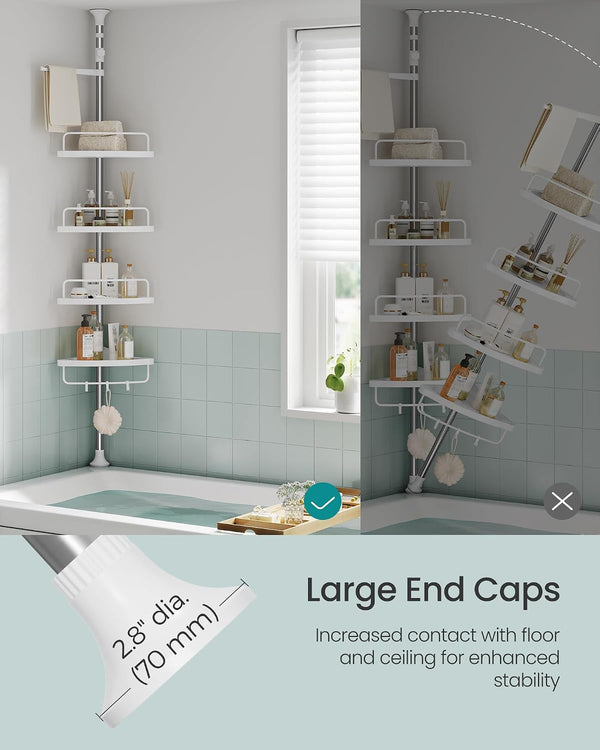 4-Tier Corner Shower Caddy Tension Pole for Bathroom4
