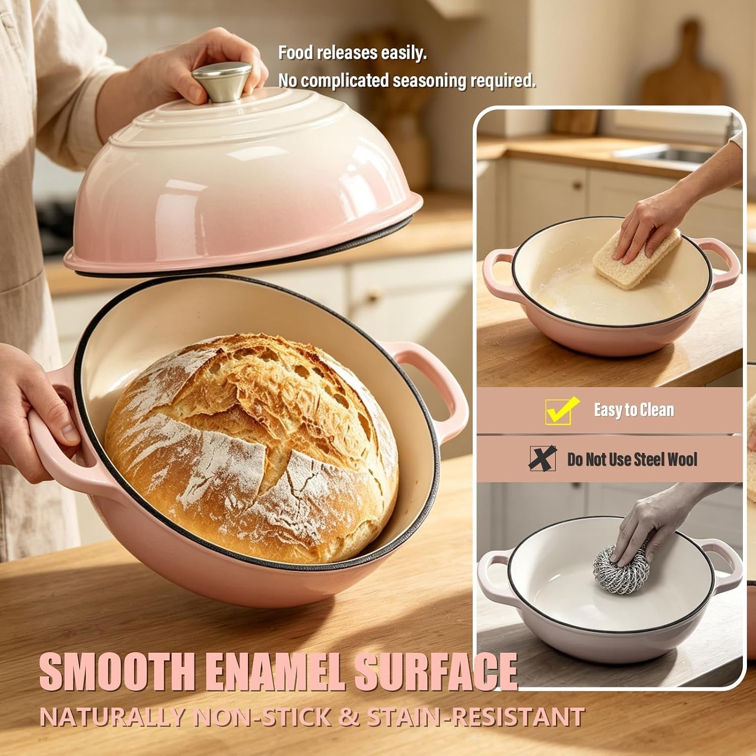 cast-iron-bread-dutch-oven-6qt-cream-enameled-with-lid-even-heat-and-steam-for-crispy-crust-easy-release-enamel-all-stovetops-safe-to-500f-for-sourdough-and-artisan-bread