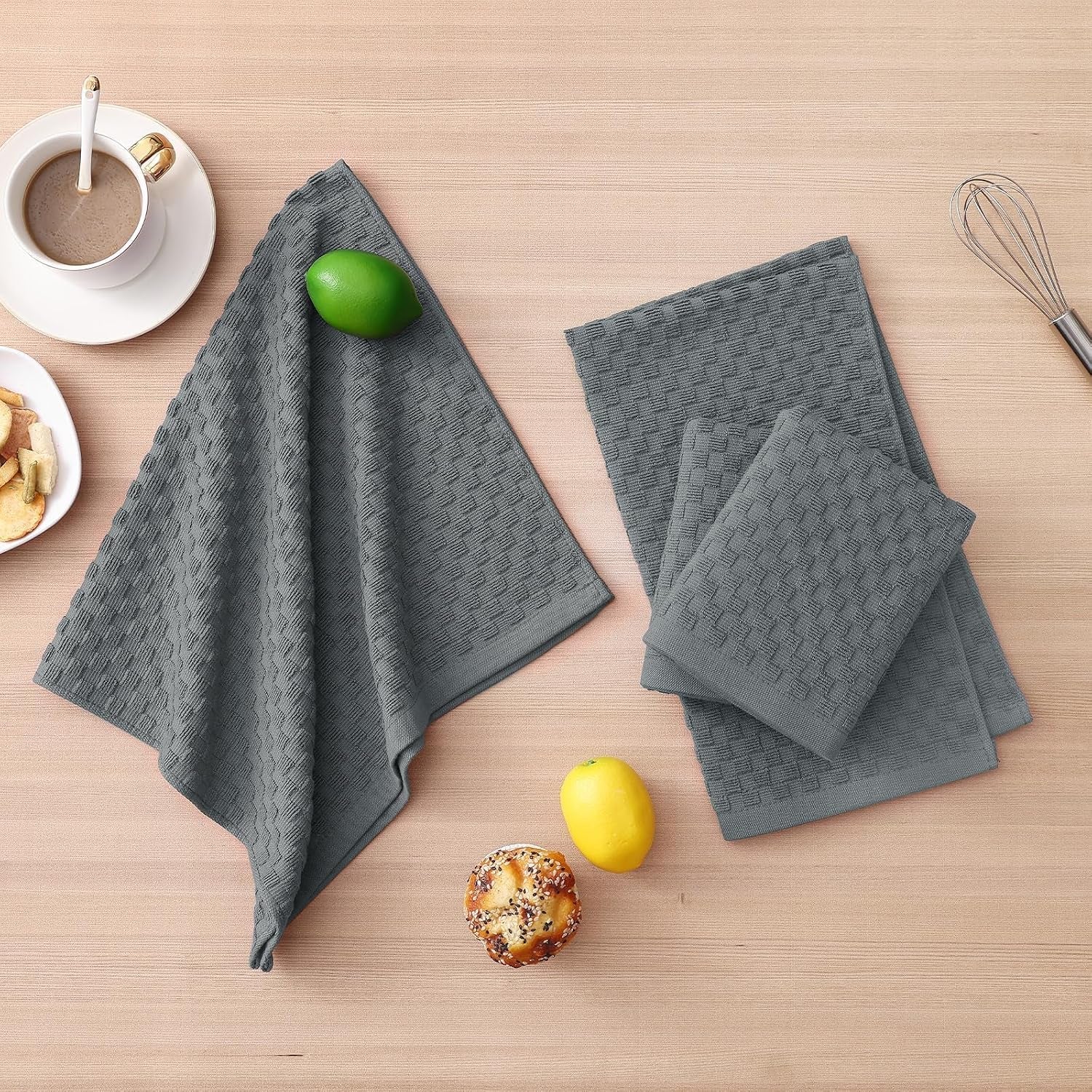 8-pack-100-cotton-kitchen-towels-and-dishcloths-set-dark-grey