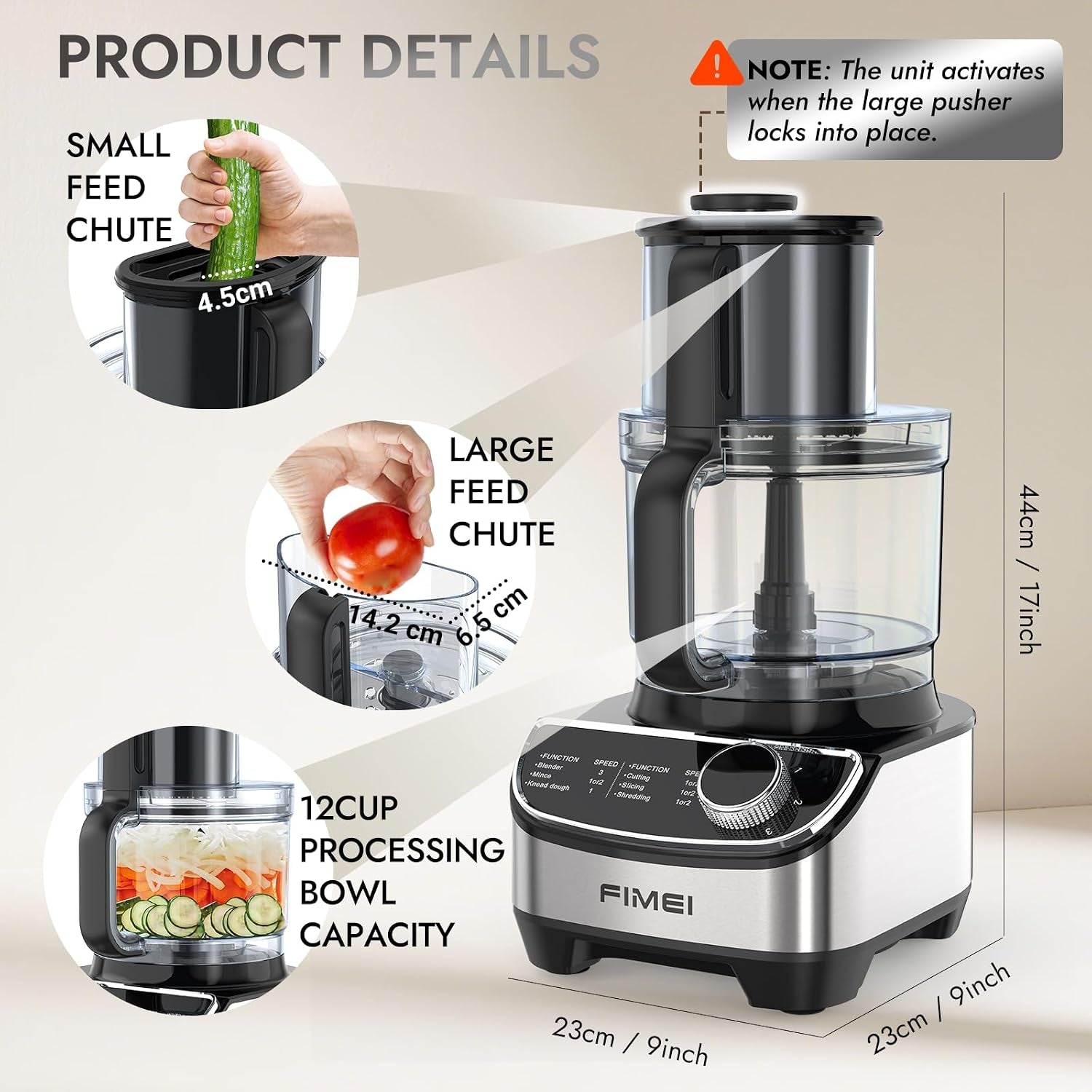 12-cup-food-processor-and-vegetable-chopper-600w-electric-food-chopper-for-slicing-shredding-chopping-pureeing-dough-baby-food-maker-large-feed-chute-dishwasher-safe-bowl-600w-electric-food-chopper-with-triple-safety-lock-baby-food-maker-large-feed-chute-and-dishwasher-safe-removable-bowl