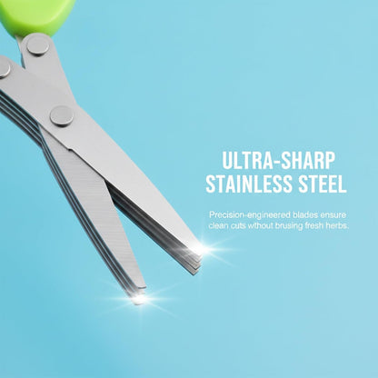 Herb Scissors 5-Layer Vegetable Shears for Kitchen Prep (1) | 5 Stainless Steel Blades and Abs Grip, Vegetable Scissors for Herbs, Scallions, Chives and Soft Vegetables.5