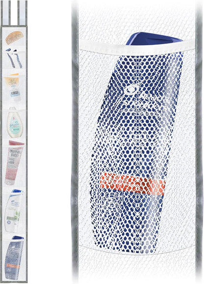 Hanging Mesh Shower Caddy, 7 Pockets, Quick Dry, 60 X 6 in - White1