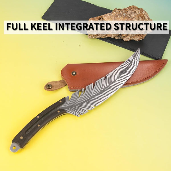Handcrafted Japanese Viking Knife - Premium High Carbon Steel Butcher Blade for Effortless Meat Cutting - Versatile Chef Knife with Protective Sheath -Camping Gift for Men4