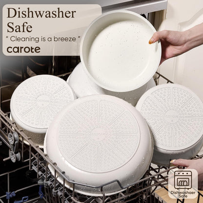 21Pcs Pots and Pans Set Non Stick, Cookware Set Detachable Handle | Induction Compatible, Dishwasher & Oven Safe, Space Saving, Camping Cooking Set, Kitchen Set, White6