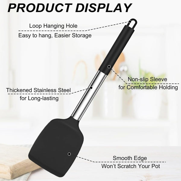 Kitchen Utensils, 4 PCS Silicone Cooking Utensils Spatula Spoon Set3