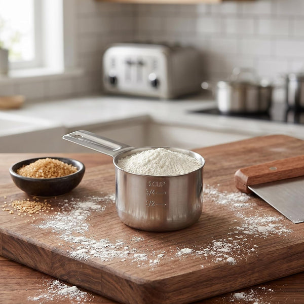 Measuring Cup, 1 Cup Stainless Steel Spoon, Great for Wet and Dry Ingredients, Use as Dog Food Scoop,Dishwasher Safe6
