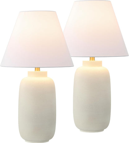 Elinore 24.5" Ginger Jar Table Lamp, Matte Cream, Set of 21