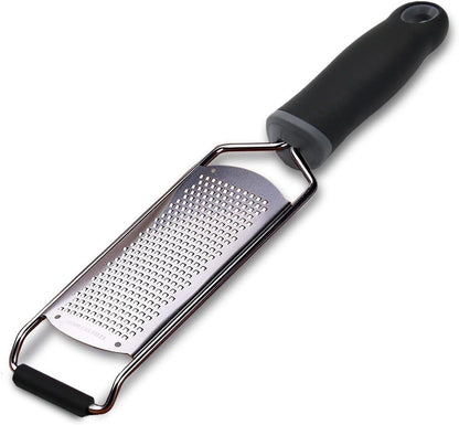 Wide Lemon Zester & Cheese Grater, 18/8 Stainless Steel with Cover, Black1