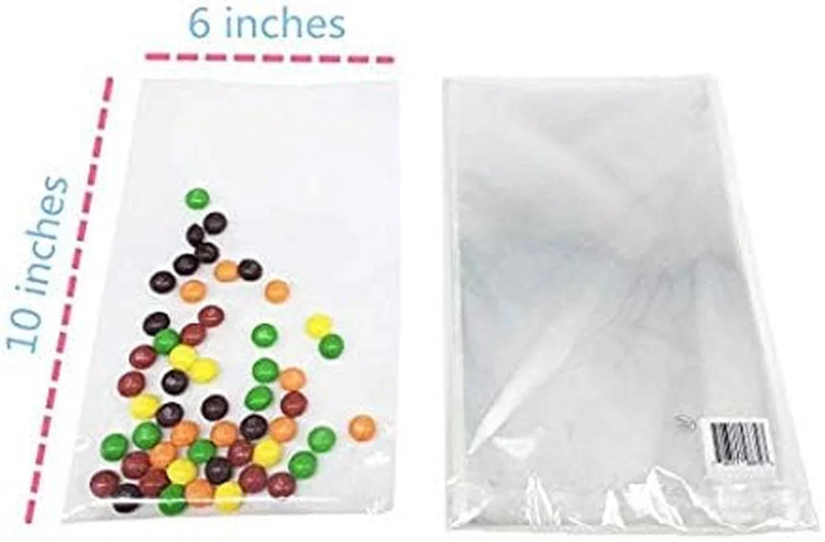 100-pcs-10-in-x-6-in-clear-flat-cello-cellophane-treat-bags-good-for-bakery-cookies-candies-dessertby-brandon1-4mil-give-metallic-twist-ties