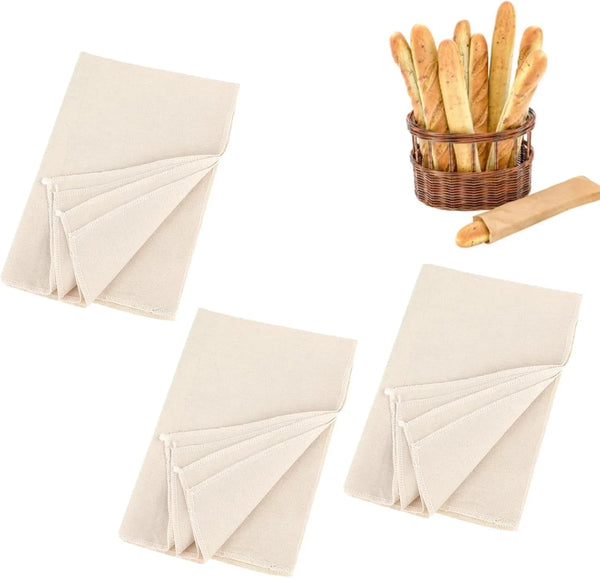 3Pcs Linen Cloth for Bread Baking 14X18 Inches Tea Towels for Baking Sourdough Bread Proofing Towel Pastry Cloth for Dough, Baguettes, Loaves, Pastry, Homemade Bread1