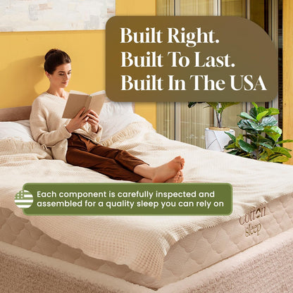 11" Organic Mattress – GOTS Cotton & Wool, GOLS Natural Latex, Hybrid Pocket Coil, Non-Toxic, Fiberglass Free, No Polyfoam, Made in USA – Medium – Queen4