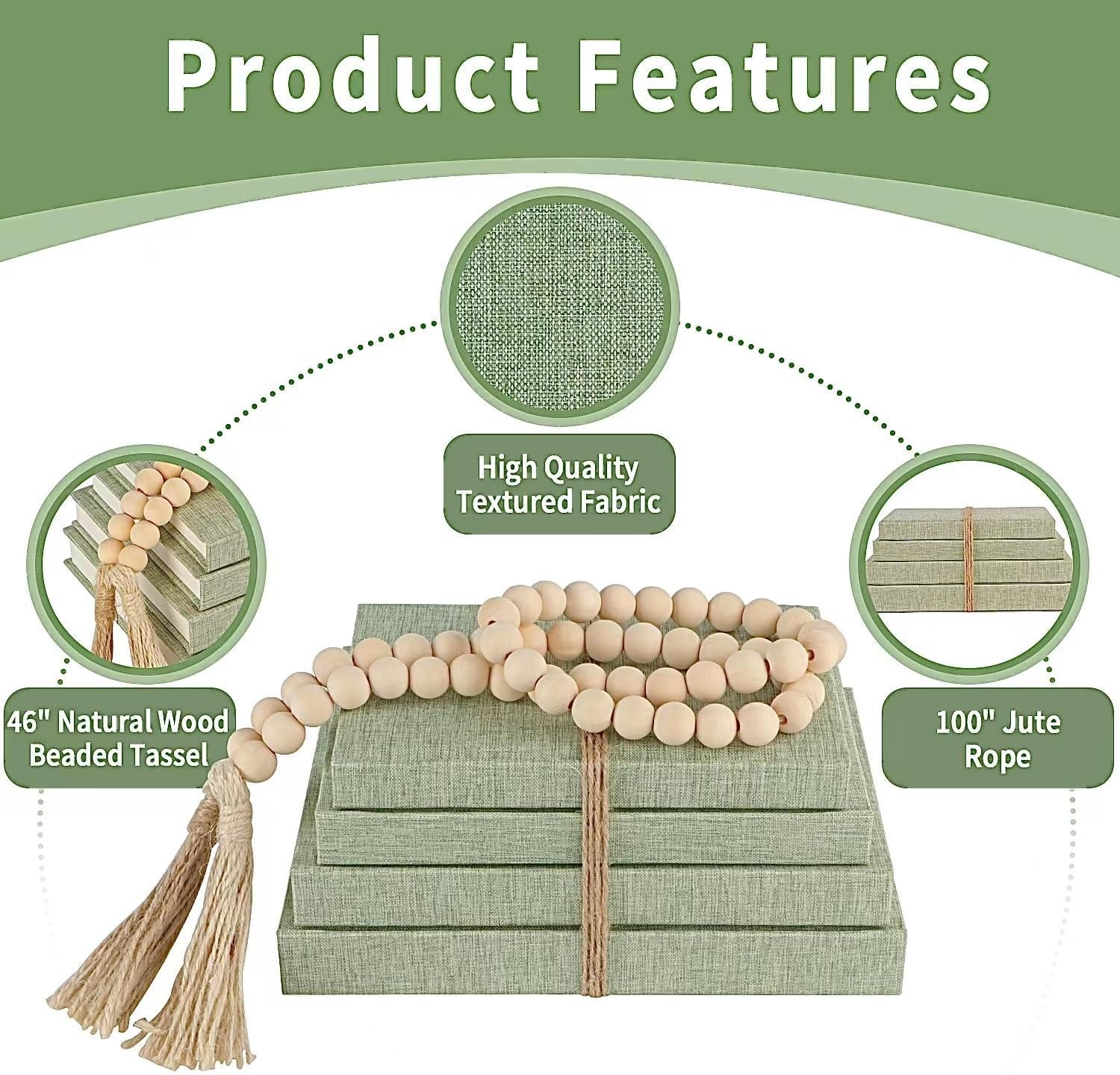 linen-decorative-books-for-home-with-wood-beaded-tassel-4-piece-sage-set-coffee-table-books-neutral-linen-decor-rustic-farmhouse-boho-accent-bookshelf-fireplace-mantel-living-room-display