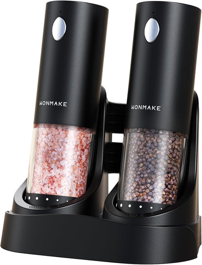 Electric Salt and Pepper Grinder Set, Charging Base, Automatic Rechargeable1