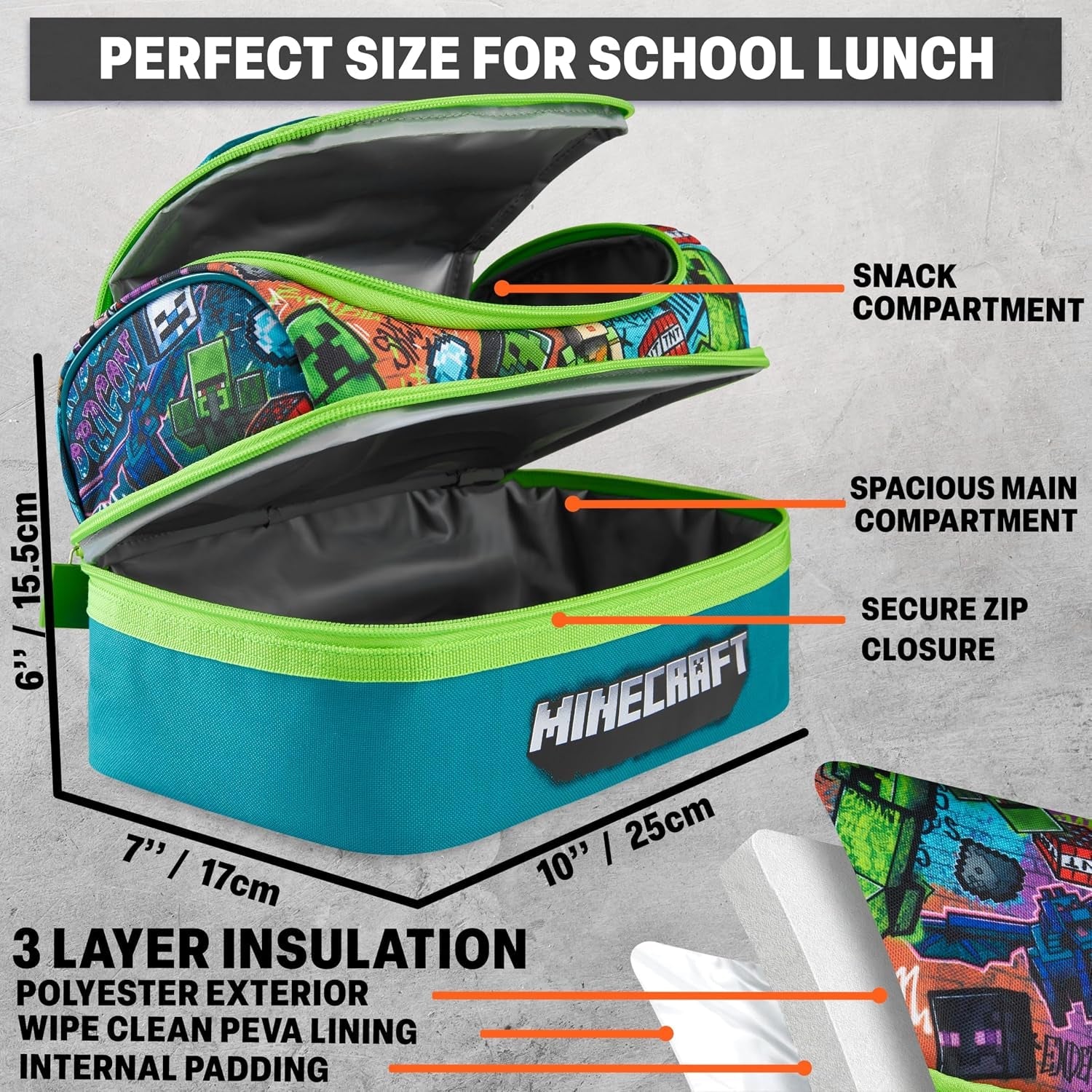 minecraft-kids-lunch-box-3-pc-set-with-insulated-lunch-bag-bento-box-with-two-mini-pots-20-fl-oz-water-bottle-with-straw-for-school-picnic-creeper-gamer-gifts-for-boys-multi-minecraft