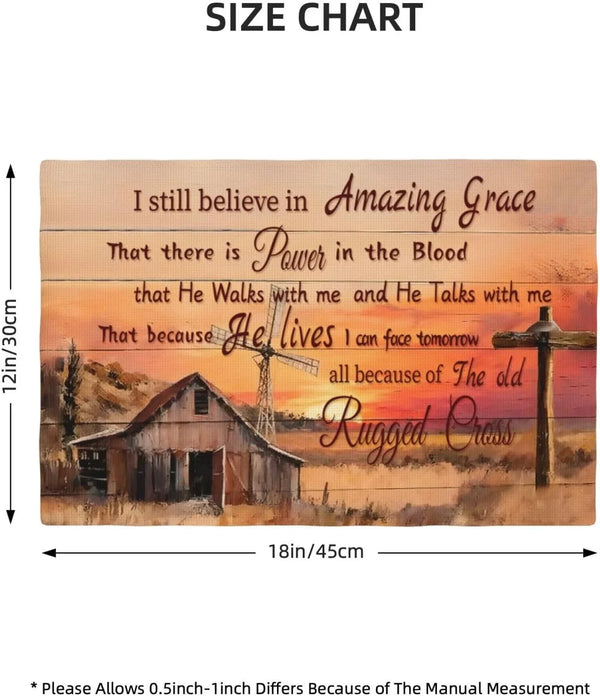 Christian Placemats Set of 4,Bible Verse Scripture Table Mats Place Mats for Kitchen Dining Table Decoration, Christian Home Decor 12X18 Inch5