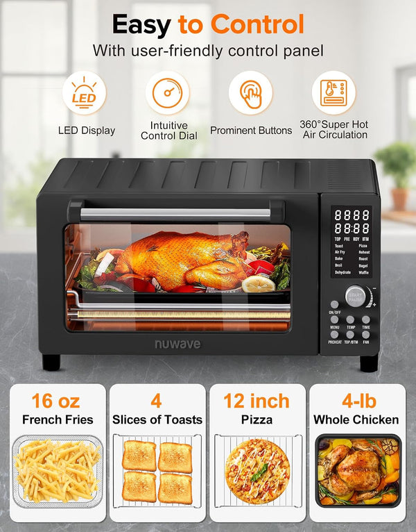 Bravo Pro Smart Air Fryer Toaster Oven Countertop Combo | 10-In-1 Cooking Functions, 1800W, 50-450°F, 21-Qt, Pfas-Free, Upgraded Super Convection, Black6