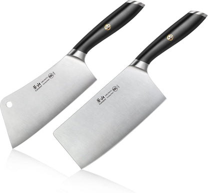 L Series 2-Piece Cleaver Set, Forged German Steel (Black)1