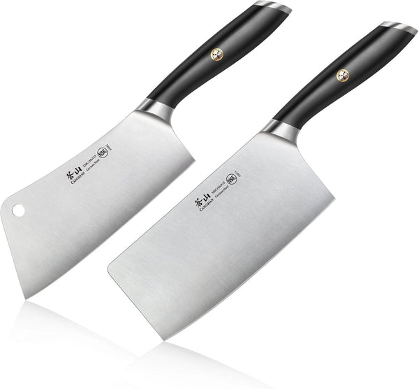 L Series 2-Piece Cleaver Set, Forged German Steel (Black)1