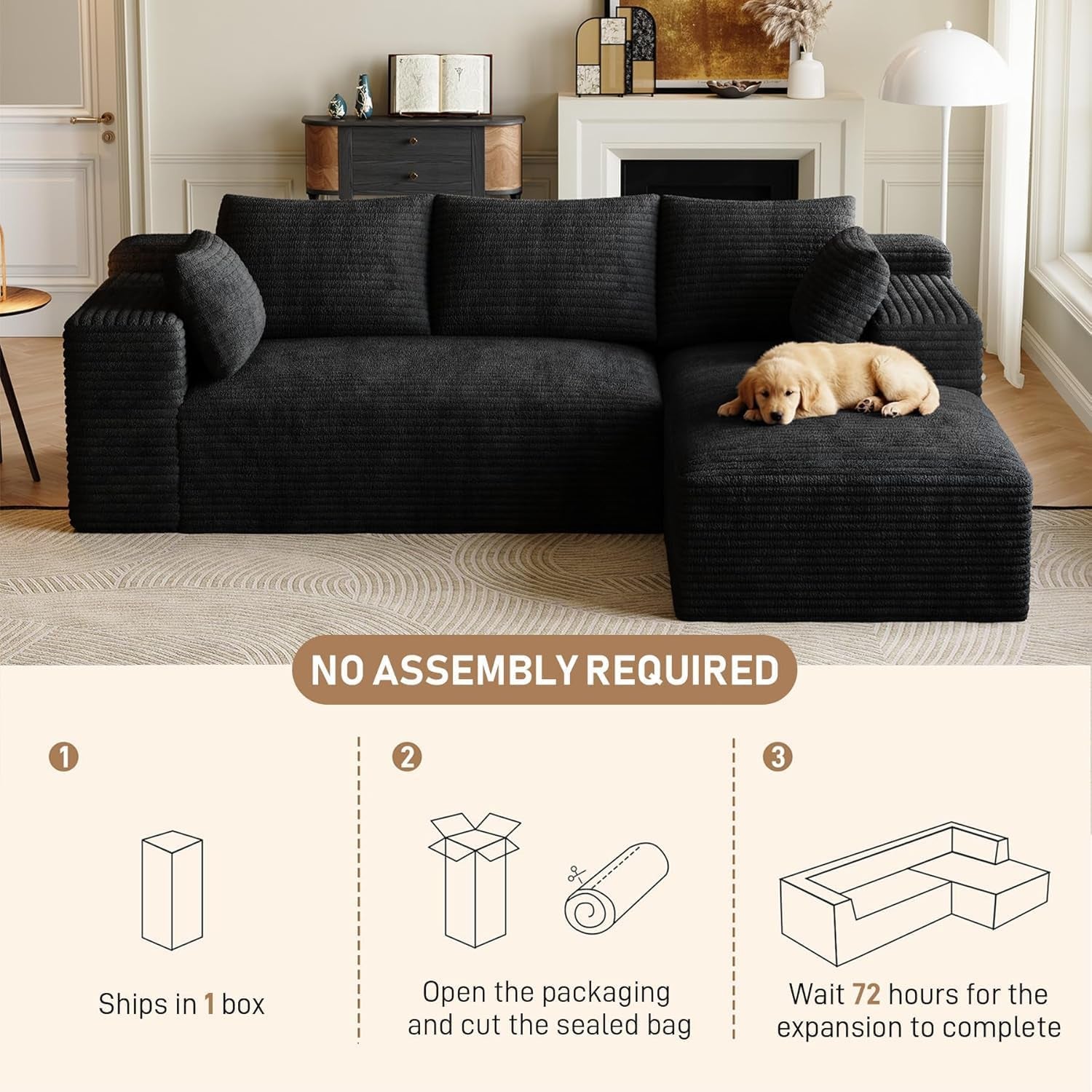 96-l-shaped-cloud-boneless-couch-sofa-with-chaise-black
