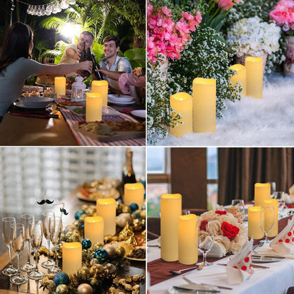 36 Pack Waterproof Flameless LED Candles - Outdoor Battery Operated Candles with Remote & Timer, Realistic Flickering Flame, Safe for Porch, Patio, Weddings, Parties & Home Decor8