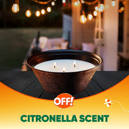 SC Johnson off 3 Wick Citronella Bucket, 23 Oz, Pack of 15