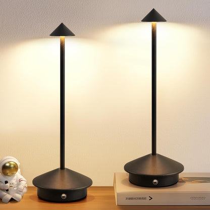 Modern Cordless Table Lamp Set of 2, Black Portable LED Desk Lamps1
