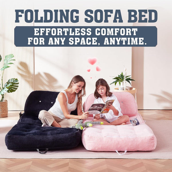 Futon Sofa Bed Chair - Convertible Sleeper Bed for Small Space, No Assembly Required, Space-Saving, Breathable & Sweat-Wicking for Post-Workout Recovery, Yoga Stretch, Lounging, Gaming, Naps5