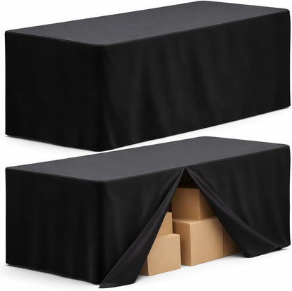 Fitted Table Cloth, 2 Pack [6FT, 72 X 30 Inch, Black]1
