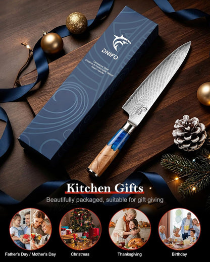 Japanese Chef Knife 8 Inch, VG10 Core Damascus Steel Kitchen Knife7