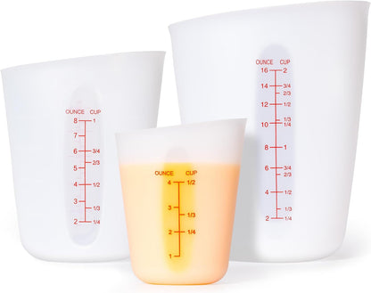 Silicone Measuring Cups for Melting Chocolate Ml/Oz/Cup Marks Silicone Cups1