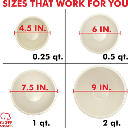 Eco Bamboo Fiber Mixing Bowl Set, 4 Piece, Natural4