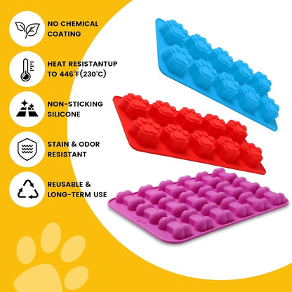6PCS Silicone Molds Puppy Dog Paw and Bone, Elegant Chocolate Molds for Baking, Non-Stick Gummy Molds, Dog Treat Molds, Used for Chocolate, Candy,Pudding, Jelly,Ice Cube,Biscuits,Dog Treat by5