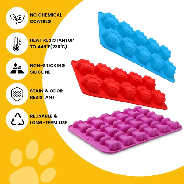 6PCS Silicone Molds Puppy Dog Paw and Bone, Elegant Chocolate Molds for Baking, Non-Stick Gummy Molds, Dog Treat Molds, Used for Chocolate, Candy,Pudding, Jelly,Ice Cube,Biscuits,Dog Treat by5