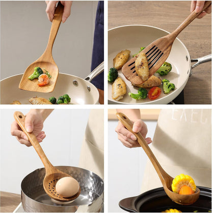 Natural Acacia Wooden Kitchen Utensils Set (8 Pieces)3