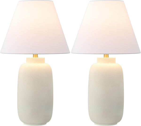 Elinore 24.5" Ginger Jar Table Lamp, Matte Cream, Set of 22