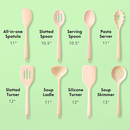 Nontoxic Platinum Silicone Utensils, 100% Plastic-Free, 8-Pcs, Beige7