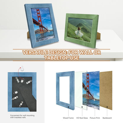 4X6 Picture Frames Set of 8, Wall Gallery Photo Frames, High-Definition Real Glass, for Tabletop or Wall Hanging5