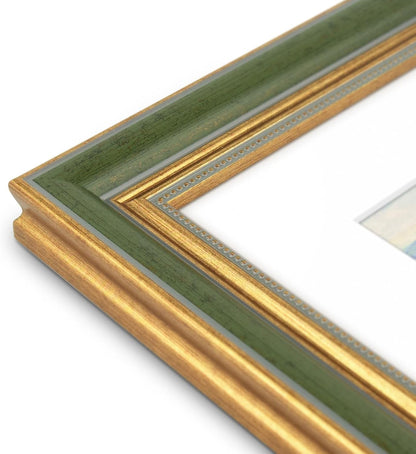 ,11X14 Ornate Picture Frame Holds 8X10 Photo,Green Gold2