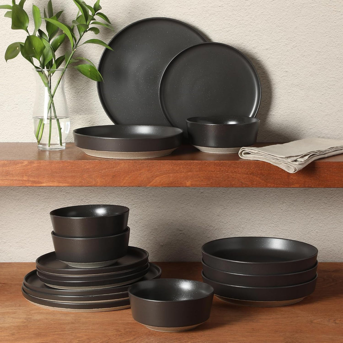 overbrook-16-piece-pottery-clay-stoneware-dinnerware-set-black-reactive-glaze-stackable-plates-and-bowls-w-pasta-bowl-service-for-4-microwave-dishwasher-safe