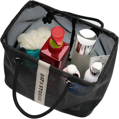 Bath Storage Shower Caddy Organizer for Bathroom, College Dorm, Camp, Gym (Small Black)3