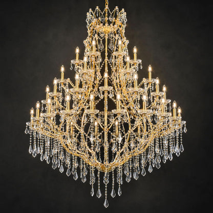 Crystal Candle Chandelier for High Ceilings,Maria Theresa Staircase Light1